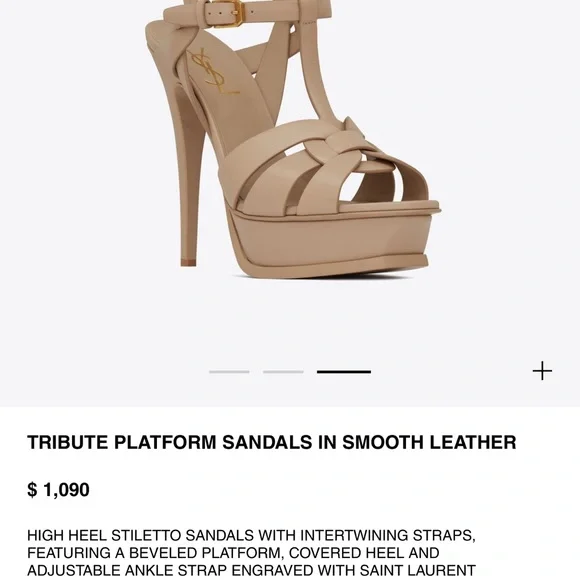 Brand New TRIBUTE PLATFORM SANDALS IN SMOOTH LEATHER - Picture 3 of 3